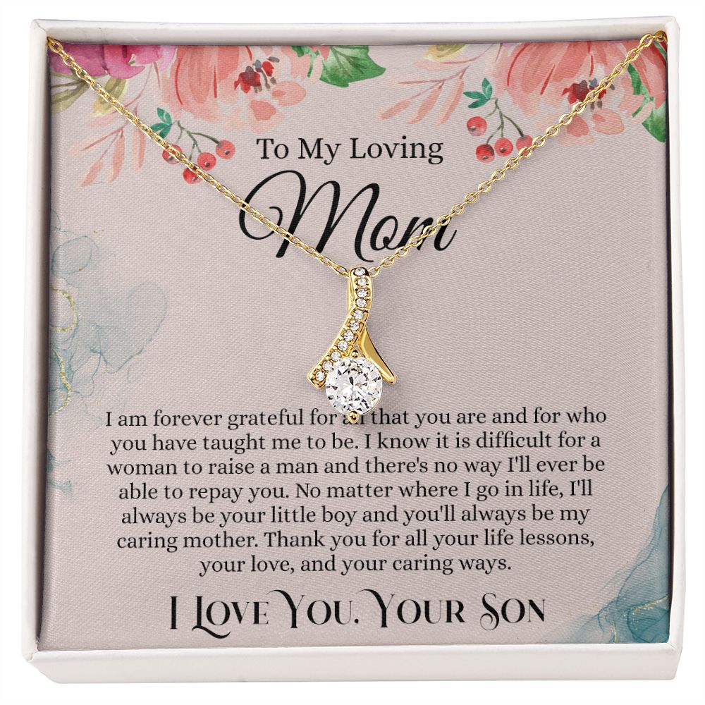 To My Loving Mom Necklace, Mom Gift From Son, Mom Necklace, Gift For Mom From Son, Mom Mother's Day Gift From Son, Mom Birthday Gift From Son, To My Mom Gift, Necklace for Women Alluring Beauty Necklace