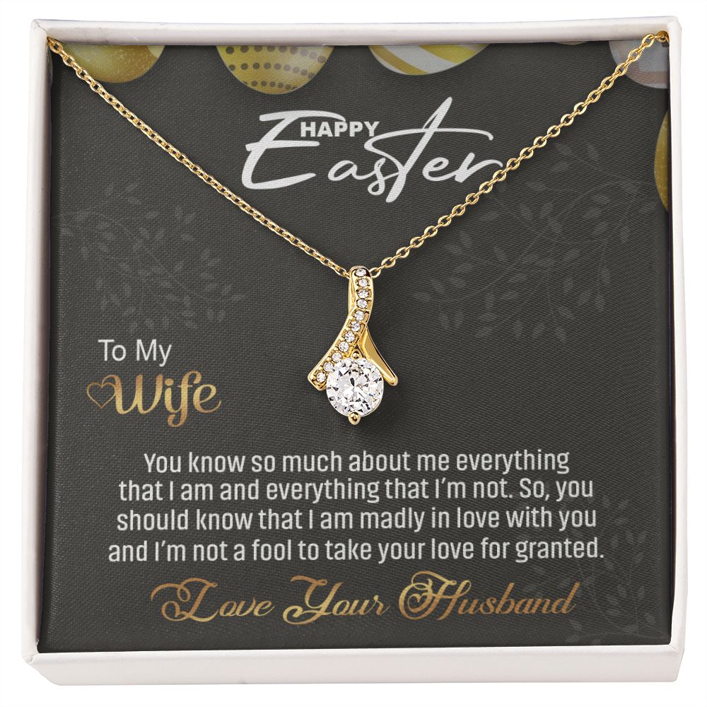 To my Wife Love Knot Necklace, Easter Gift for Wife Necklace, Easter Necklace Alluring Beauty Necklace