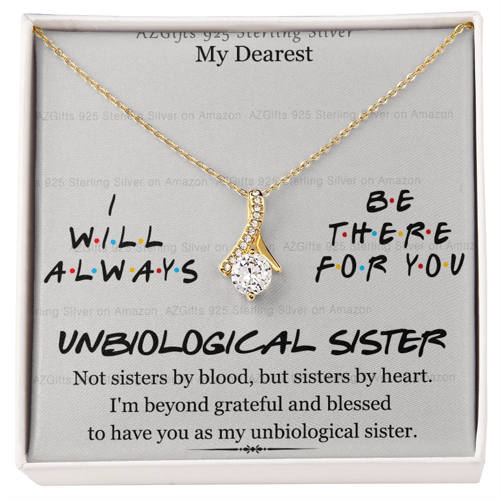 To My Unbiological Sister Necklace Pendant Gift for Soul Sister Unbiological Sister Gift for Women Girls My Unbiological Sister Jewelry Birthday Gift Idea 301 Alluring Beauty Necklace