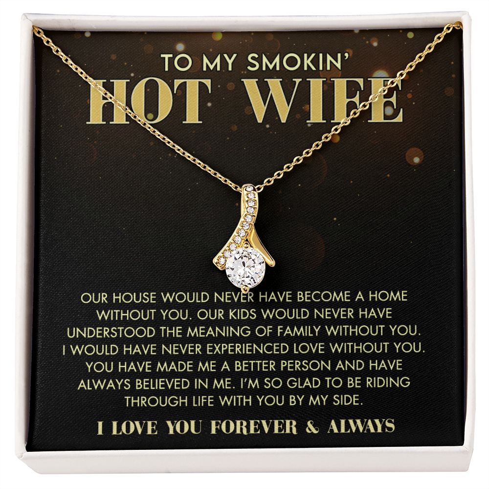 To My Wife Necklace from Husband, Personalized Necklace for Women, Luxury Necklace for Wife from Man Men, Wedding Anniversary Present For Wife, Beautiful Wife Jewelry Christmas Birthday Gift For Wife11 Alluring Beauty Necklace