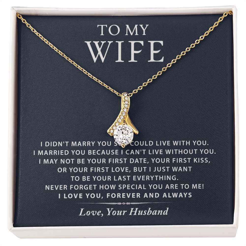 To My Wife Necklace from Husband, Personalized Necklace for Women, Luxury Necklace for Wife from Man Men, Wedding Anniversary Present For Wife, Beautiful Wife Jewelry Christmas Birthday Gift For Wife16 Alluring Beauty Necklace
