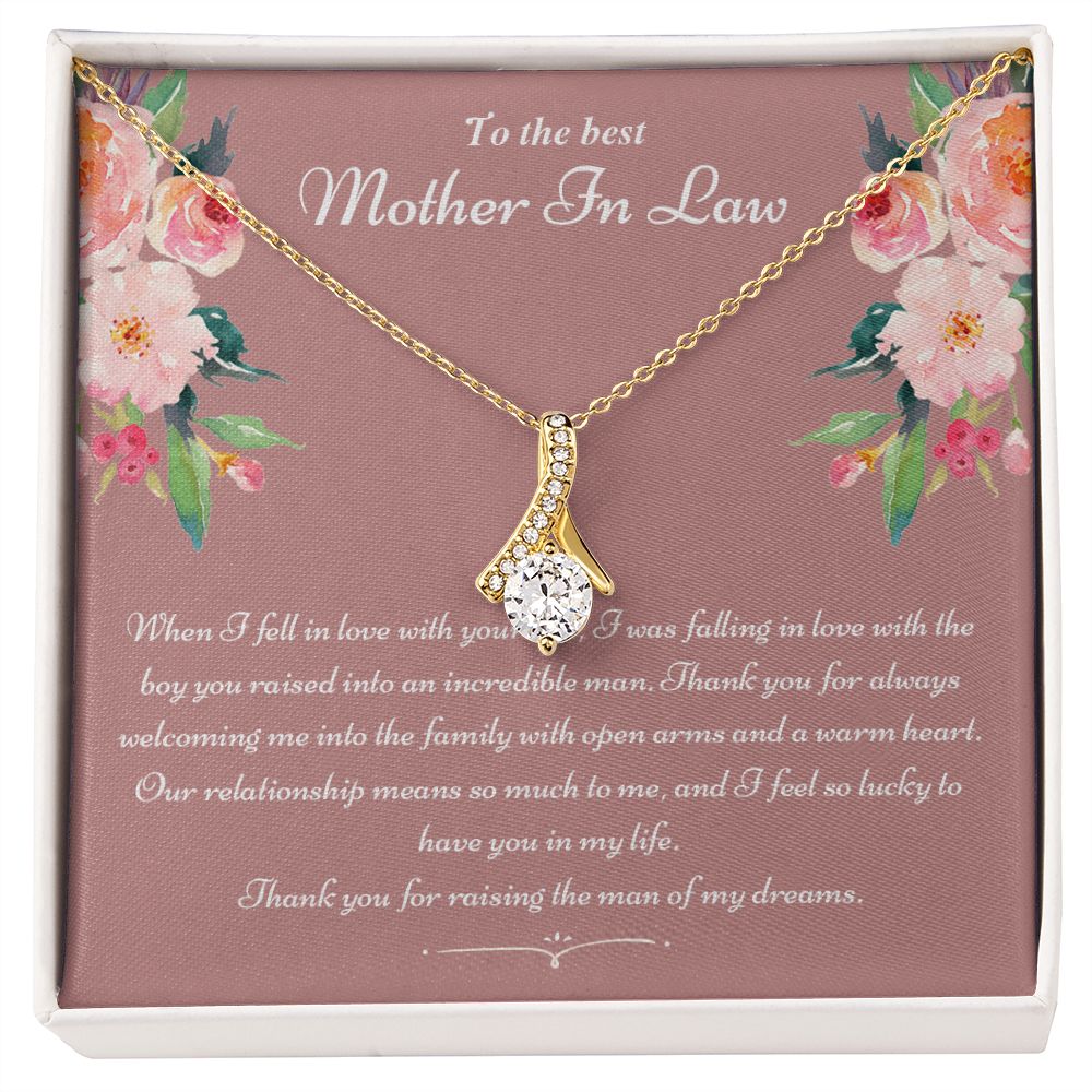 To The Best Mother In Law Gifts, Love Knot Necklace, Mother's Day Necklace Gifts Alluring Beauty Necklace