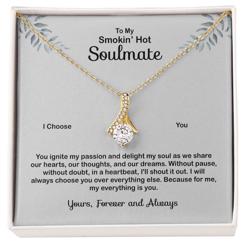 To My Soulmate Necklace for Women Birthday Valentines Day Jewelry Gifts For My Wife with Message Card Box Personalized Gift Present Pendant for Future Wife Soulmate Girlfriend Love 4 Alluring Beauty Necklace