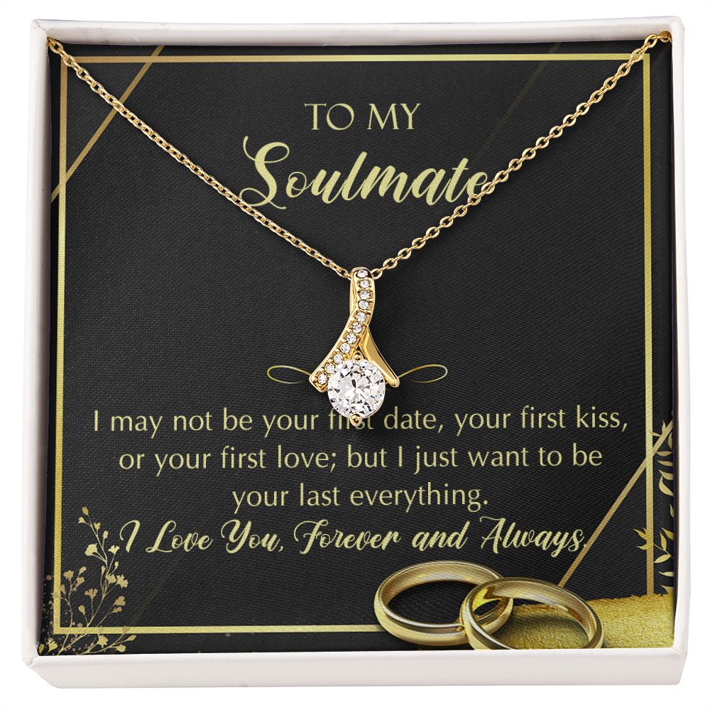 To My Soulmate Necklace for Women Birthday Christmas Jewelry Gifts For My Wife with Message Card Box Personalized Gift Present Pendant for Future Wife Soulmate Girlfriend Love 28 Alluring Beauty Necklace