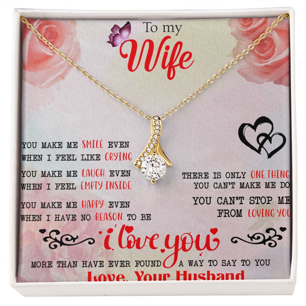 To My Wife Necklace, Wedding Anniversary Jewelry For Women, Necklace For Wife from Husband, Gift For Wife Birthday Gifts From Husband Necklace, Jewelry With Message Card In A Gift Box3 Alluring Beauty Necklace