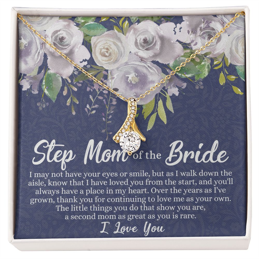 To My Stepmother of the Bride Necklace, Stepmother of the Bride Gifts Idea, Necklace for Stepmom of the Bride Gifts, Wedding Gifts for Stepmom, Gifts for Step Mother of the Bride Alluring Beauty Necklace