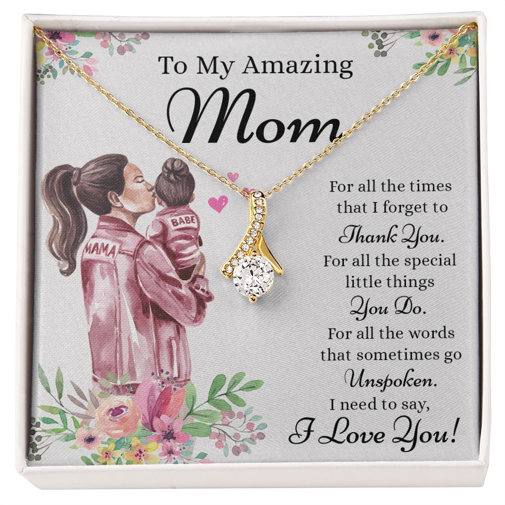 Mom Necklace Gifts for Mom from Daughter to Mom Gifts for Mothers Day from Daughter, To My Mom Necklace from Daughter to Mom Birthday Gifts Necklace with Message Card and Gift Box2240 Alluring Beauty Necklace