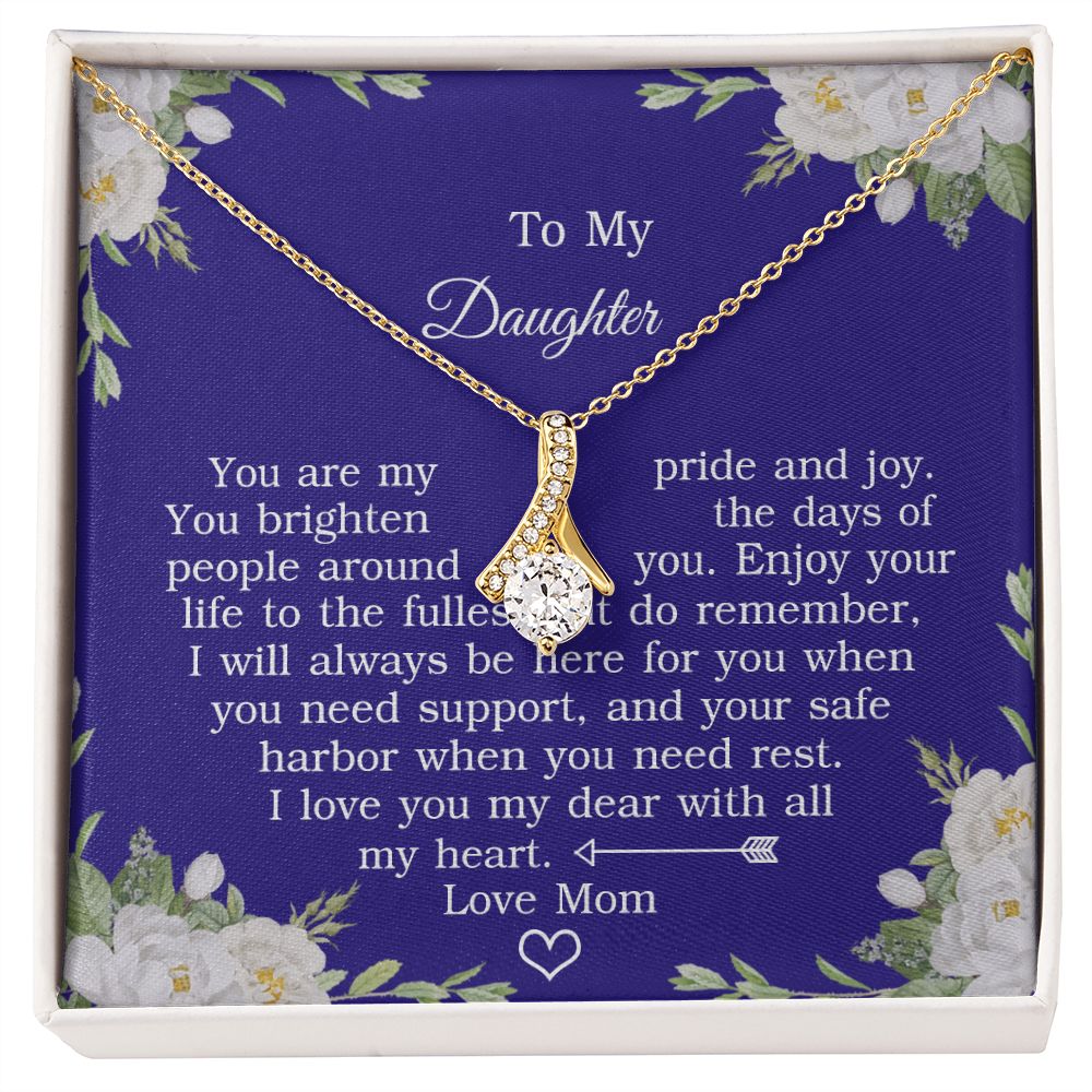 Mother Daughter Gift Ideas, To My Daughter Gift Necklace from Mom, Jewelry Pendant Present for Daughter, Birthday Christmas Gift Graduation Gifts for Daughters, Mother and Daughter Necklace 2137 Alluring Beauty Necklace
