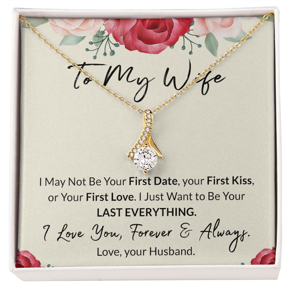To My Wife Necklace from Husband, Personalized Necklace for Women, Luxury Necklace for Wife from Man Men, Wedding Anniversary Present For Wife, Beautiful Wife Jewelry Christmas Birthday Gift For Wife18 Alluring Beauty Necklace