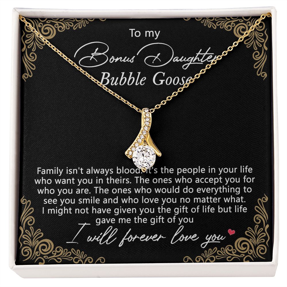 Bonus Daughter Gifts From Stepdad, Step Daughter Gifts From Stepmom, Stepdaughter Gifts From Stepdad, Father Stepdaughter Necklace, To My Bonus Daughter Necklaces, Christmas Gifts For Bonus9 Alluring Beauty Necklace
