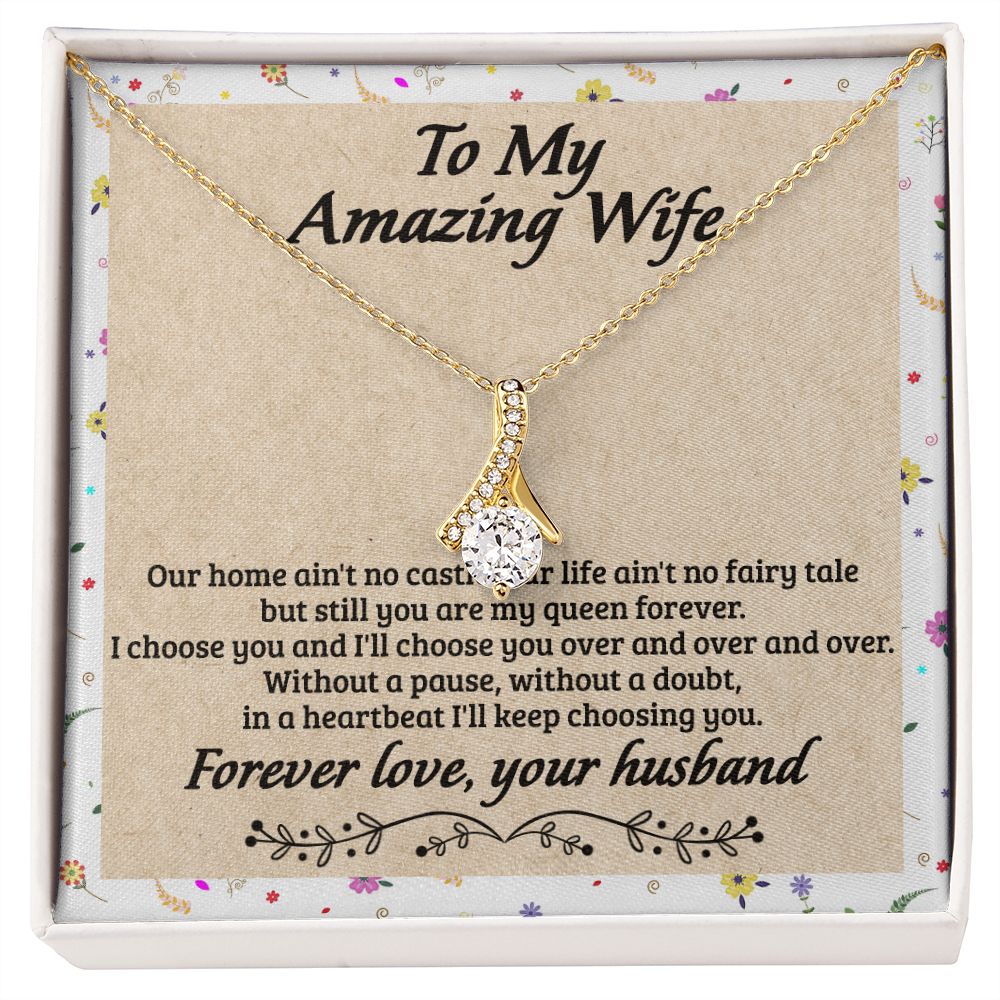 Birthday Gifts For Wife, Necklace Gifts For Wife From Husband, To My Wife Jewelry For Women , To My Wife Necklace  from Husband Wedding Anniversary Present For Wife, Beautiful Wife Jewelry Christmas18 Alluring Beauty Necklace