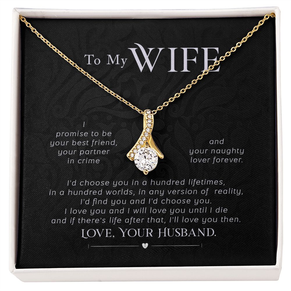 To My Wife Necklace Pendant Gift From Husband I'll Love You Then With Message Card and Gift Box. Valentine's Day Gift For Wife Future Wife Alluring Beauty Necklace