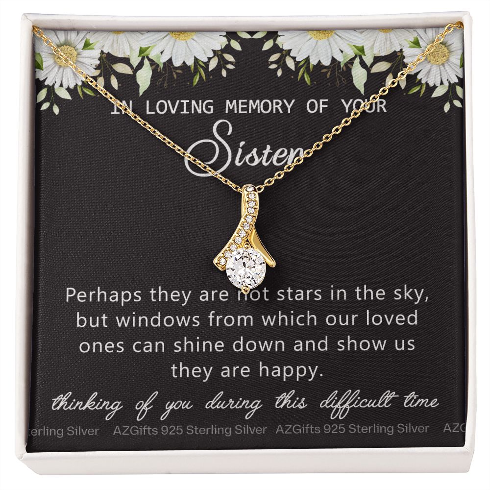 Loss Of Sister Necklace Gift, Sympathy Loss Of Sister, Sympathy Gift Box, Loss Of Sister Necklace, Loss Of Sister, Loss Of Sister Gift, Condolence Gifts, Remembrance Necklace for Women Alluring Beauty Necklace