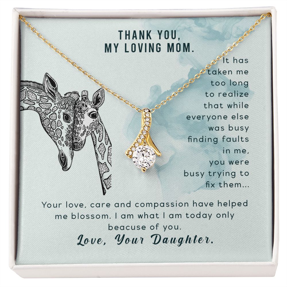 To My Thank You My Loving Mom Giraffe Necklace Pendant Gift From Mom Necklace Gift For To Daughter Birthday Daughter In Law Gift On Birthday Anniversary Gift 30821 Alluring Beauty Necklace