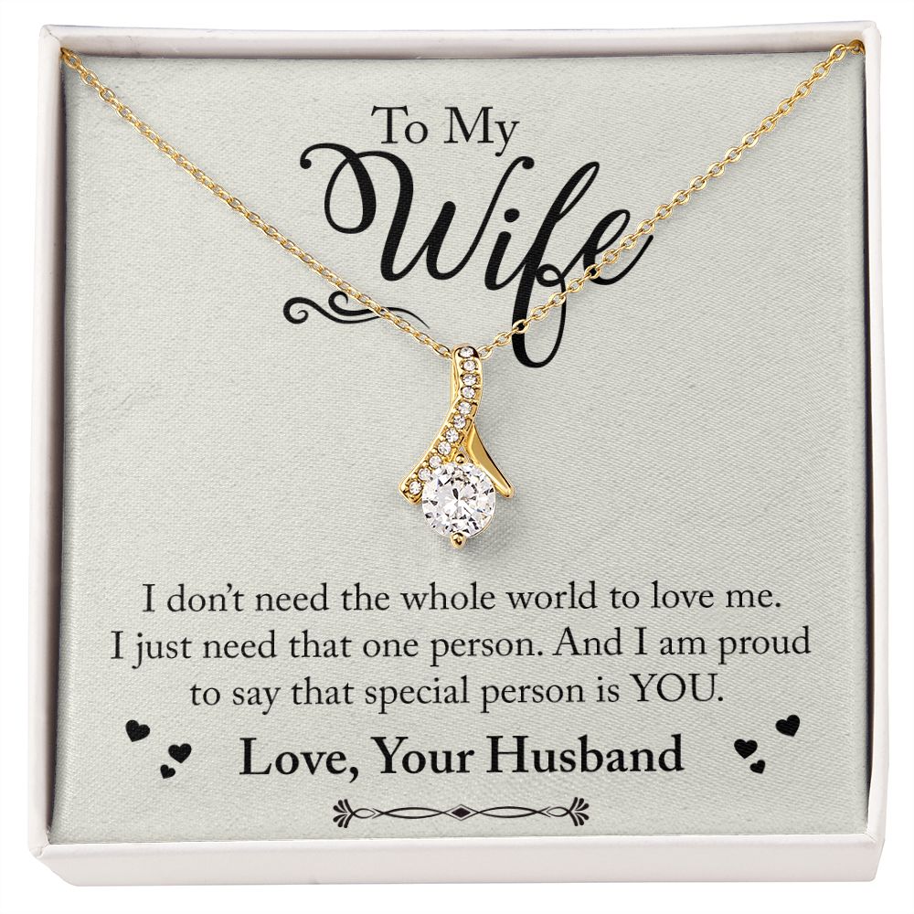 To My Wife Necklace from Husband, Personalized Necklace for Women, Luxury Necklace for Wife from Man Men, Wedding Anniversary Present For Wife, Beautiful Wife Jewelry Christmas Birthday Gift For Wife24 Alluring Beauty Necklace