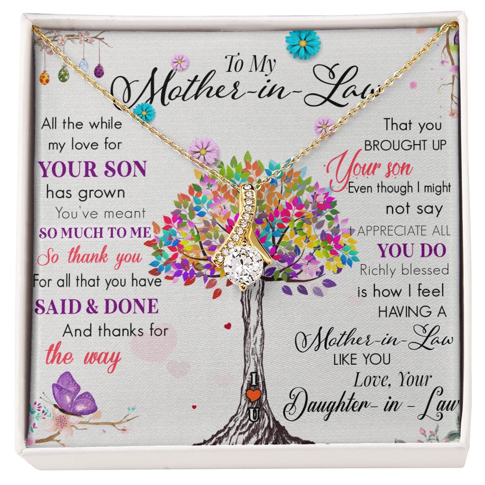 To My Mom Tree Necklace Pendant Gift From Daughter In Law Necklace Said And Done Gift For To Mom Happy Mother's Day Mother In Law Gift On Birthday Anniversary Gift 30821 Alluring Beauty Necklace