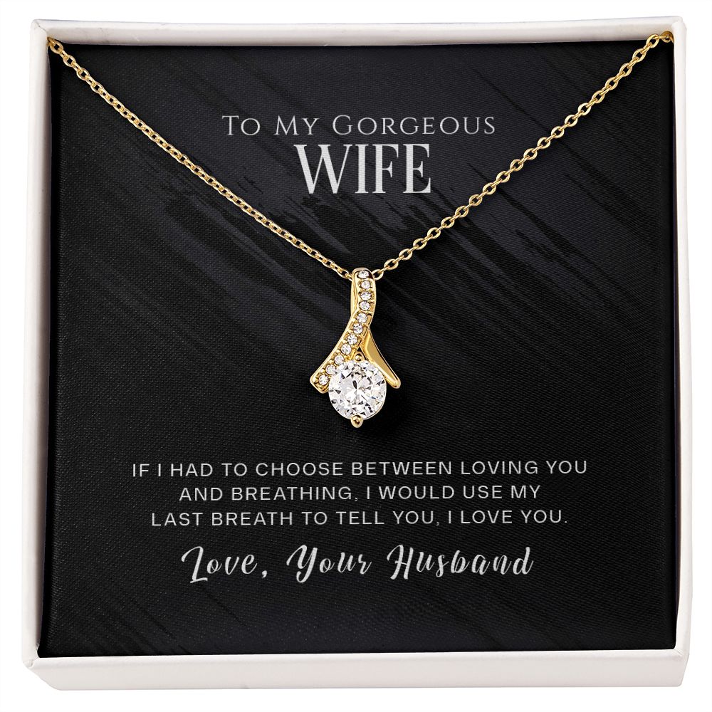 To My Gorgeous Wife Necklace Pendant Gift From Husband - If I Had To Choose With Message Card and Gift Box. Valentine's Day Gift For Wife Future Wife Alluring Beauty Necklace