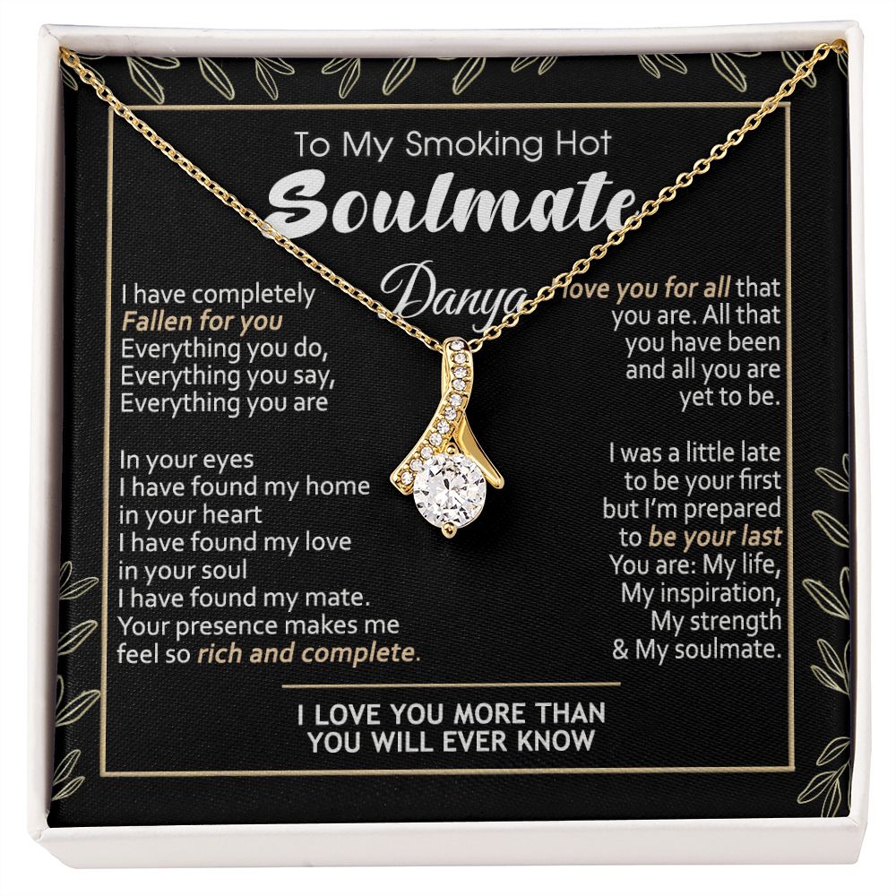 To My Smokin Hot Soulmate Necklace - Wife Gifts From Husband To My Wife Necklace, Gift for Her Romantic, Girlfriend Gifts Necklace for Wife from Men Includes Message Card and Gift Box 7 Alluring Beauty Necklace