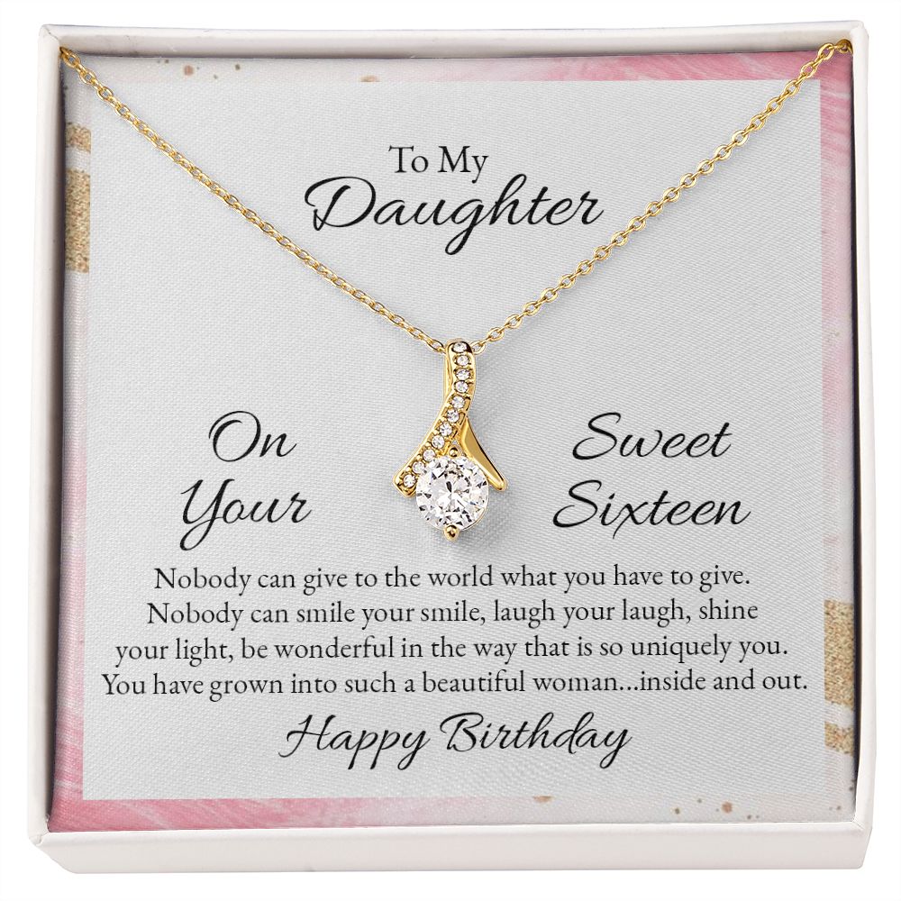 Mother and Daughter Necklace for Girls, To My Daughter Gift Necklace from Mom, Birthday Christmas Gift Graduation Gifts for Daughters, Jewelry Pendant Present for Daughter, Mother Daughter Gift 43 Alluring Beauty Necklace