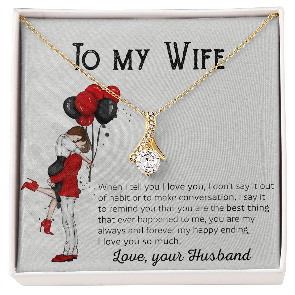 Birthday Gifts For Wife, Necklace Gifts For Wife From Husband, To My Wife Jewelry For Women , To My Wife Necklace  from Husband Wedding Anniversary Present For Wife, Beautiful Wife Jewelry Christmas 7 Alluring Beauty Necklace