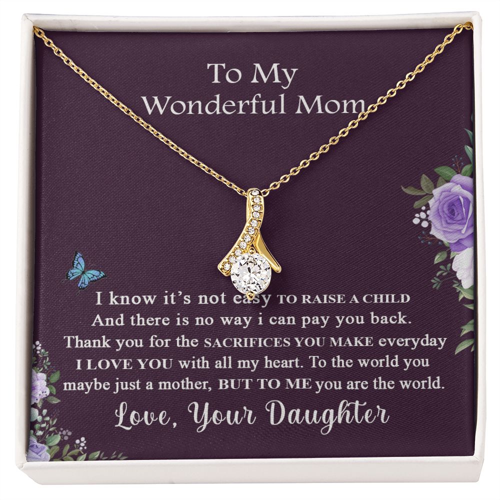 Mom Necklace Gifts for Mom from Daughter to Mom Gifts for Mothers Day from Daughter, To My Mom Necklace from Daughter to Mom Birthday Gifts Necklace with Message Card and Gift Box2231 Alluring Beauty Necklace