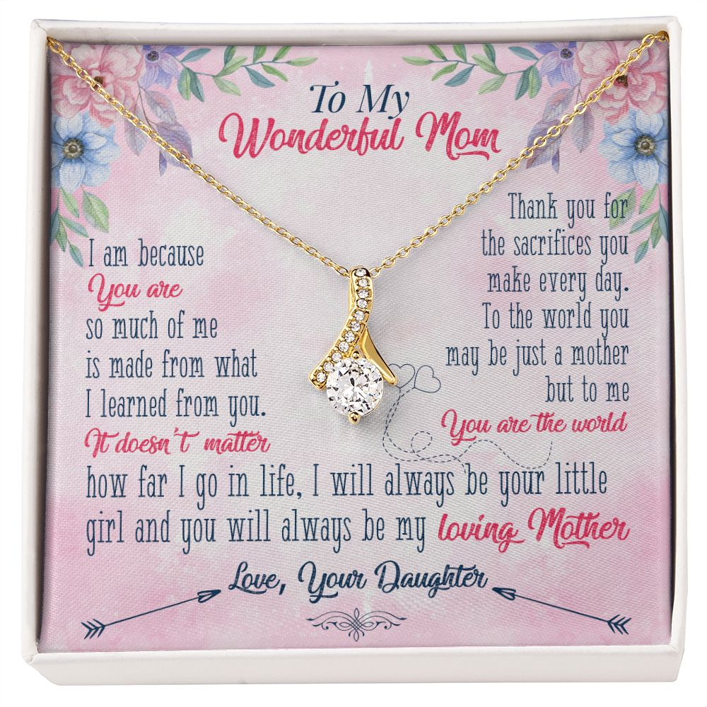 To My Wonderful Mom Necklace Pendant Gift From Daughter Necklace Gift For To Mom Happy Mother's Day Mother In Law Gift On Birthday Anniversary Gift 30821 Alluring Beauty Necklace