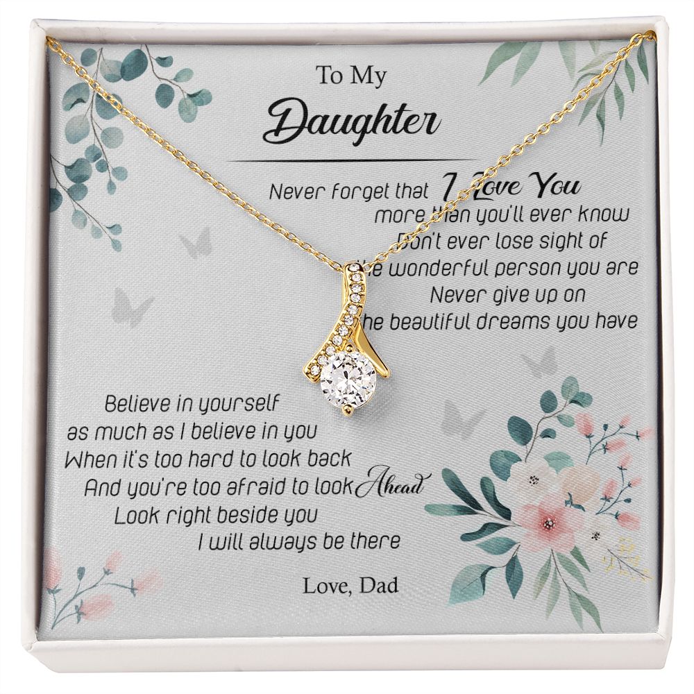 To My Daughter Alluring Beauty Necklace, Necklace Message Card Meaningful