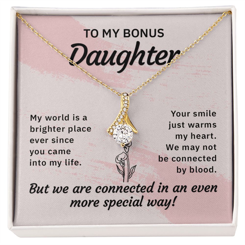 Bonus Daughter Gifts From Stepdad, Step Daughter Gifts From Stepmom, Stepdaughter Gifts From Stepdad, Father Stepdaughter Necklace, To My Bonus Daughter Necklaces, Christmas Gifts For Bonus11 Alluring Beauty Necklace