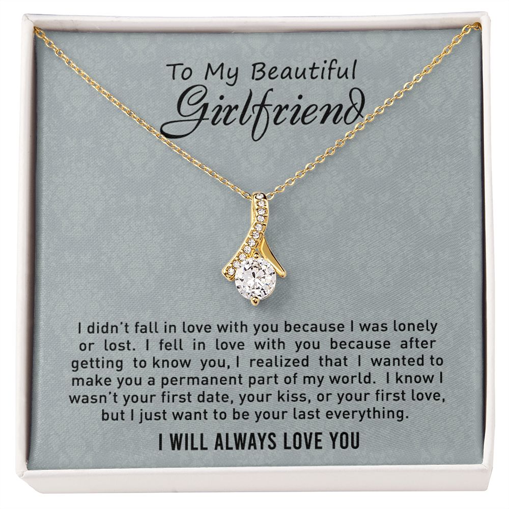 To My Girlfriend Necklace from Boyfriend, Personalized Necklace for Women, Luxury Necklace for Girlfriend, Wedding Anniversary Present For Her, Girlfriend Gift Jewelry Christmas Birthday Gift2 Alluring Beauty Necklace