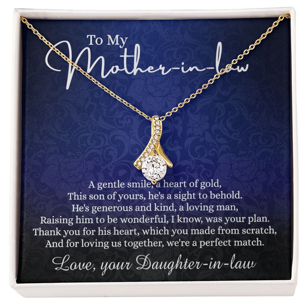 To My Mother in Law Necklace, Mother in Law Gift, Necklace for Mother in Law Jewelry Gift to My Mother-in-law on Wedding Day Mother's day gift for Mother in Law Birthday gift Alluring Beauty Necklace