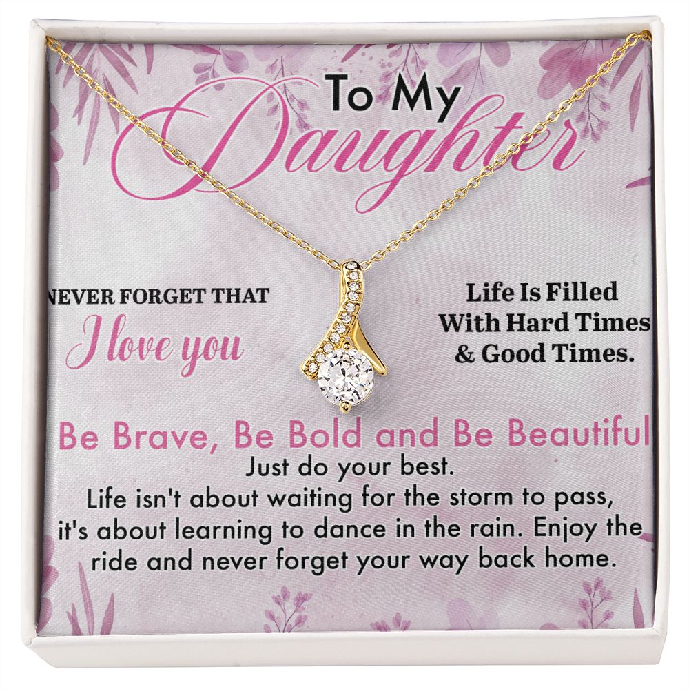 Mother Daughter Gift Ideas, To My Daughter Gift Necklace from Mom, Jewelry Pendant Present for Daughter, Birthday Christmas Gift Graduation Gifts for Daughters, Mother and Daughter Necklace 28 Alluring Beauty Necklace