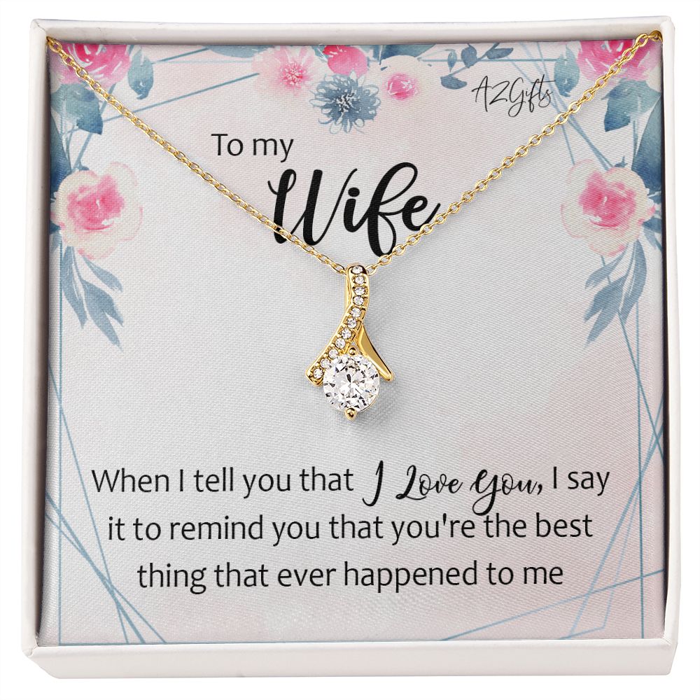 To My Wife Necklace from Husband, Personalized Necklace for Women, Luxury Necklace for Wife from Man Men, Wedding Anniversary Present For Wife, Beautiful Wife Jewelry Christmas Birthday Gifts For Wife Alluring Beauty Necklace