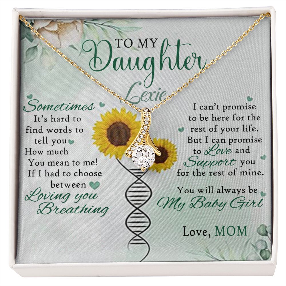 Jewelry Pendant Present for Daughter, To My Daughter Gift Necklace from Mom, Mother Daughter Gift Ideas, Birthday Christmas Gift Graduation Gifts for Daughters, Mother and Daughter Necklace 17 Alluring Beauty Necklace