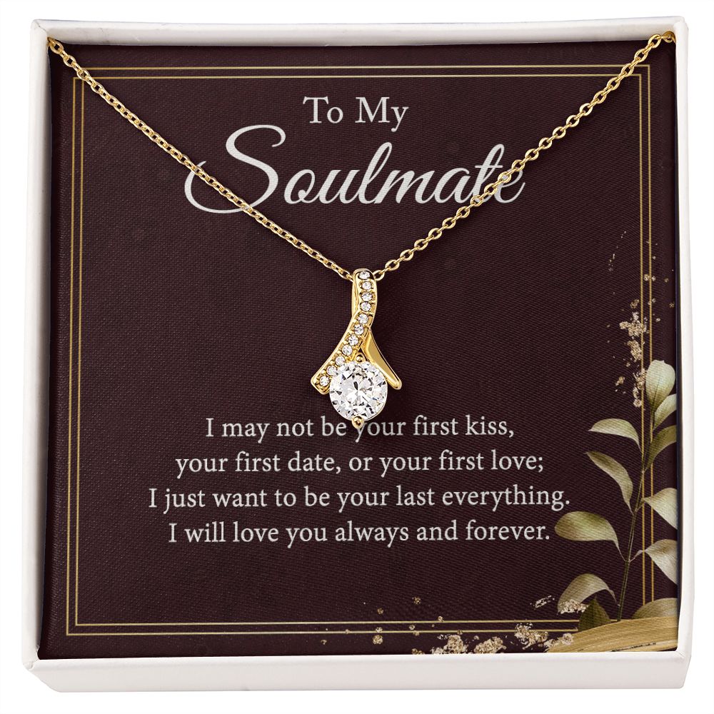To My Soulmate Dancing Crystal Heart Cross Necklace Gift Set Alluring Beauty Necklace