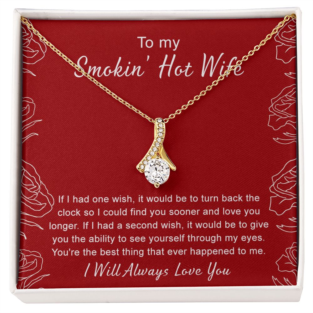 To My Wife Necklace from Husband, Personalized Necklace for Women, Luxury Necklace for Wife from Man Men, Wedding Anniversary Present For Wife, Beautiful Wife Jewelry Christmas Birthday Gifts For Wife4 Alluring Beauty Necklace