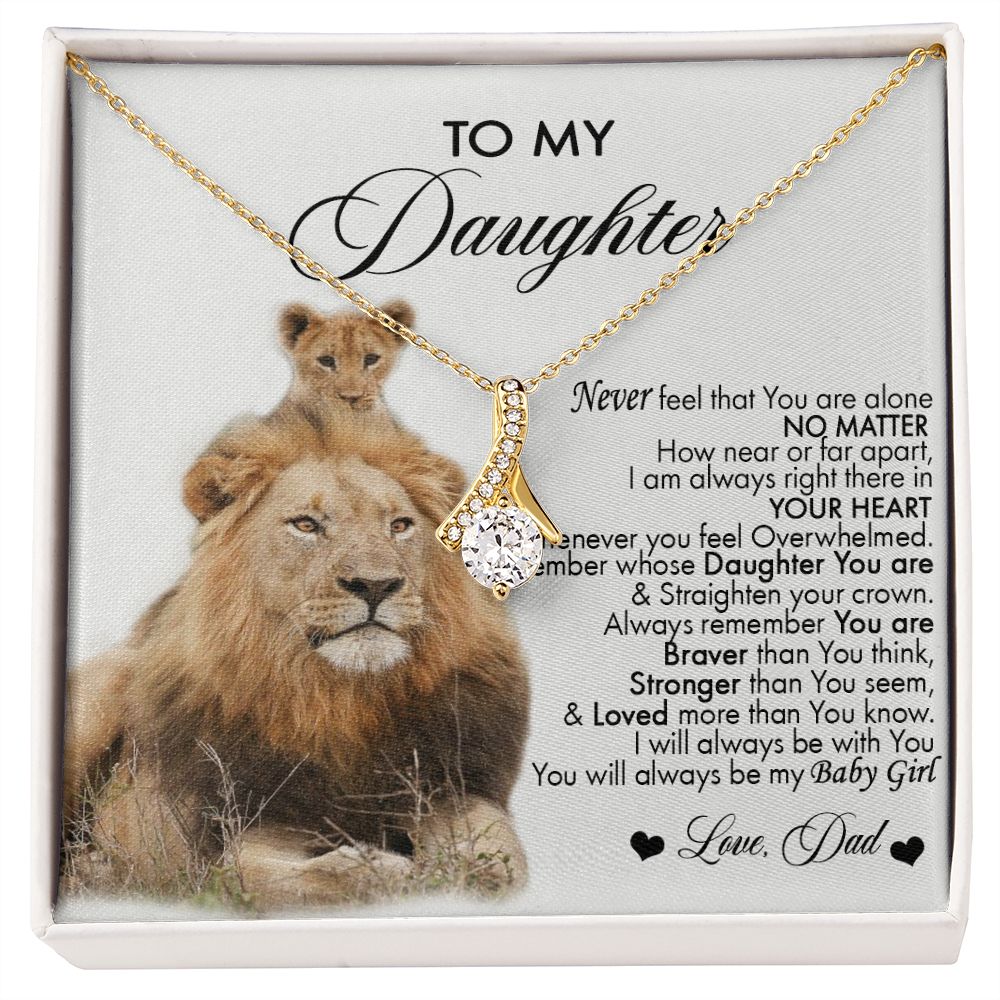 To My Daughter Necklace, Daughter Gift From Lion Dad, Birthday Gift for Daughter