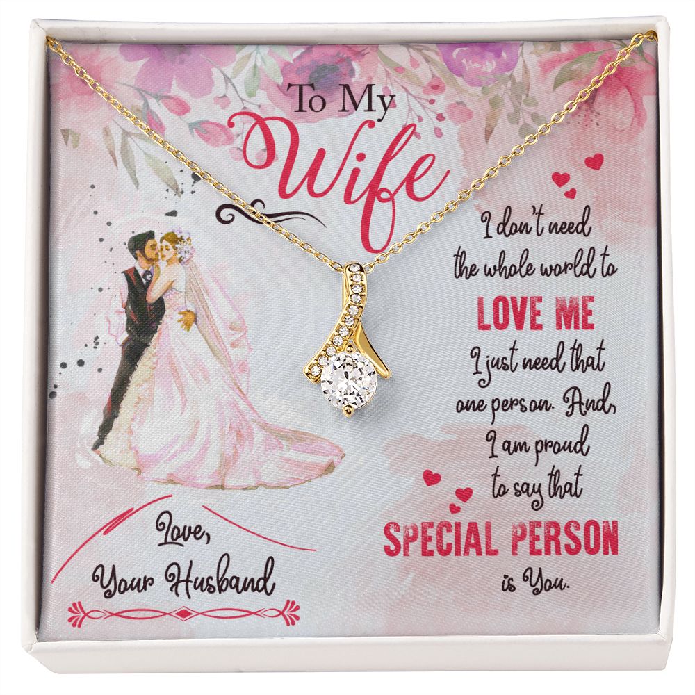 To My Wife Necklace from Husband, Personalized Necklace for Women, Luxury Necklace for Wife from Man Men, Wedding Anniversary Present For Wife, Beautiful Wife Jewelry Christmas Birthday Gift For Wife17 Alluring Beauty Necklace