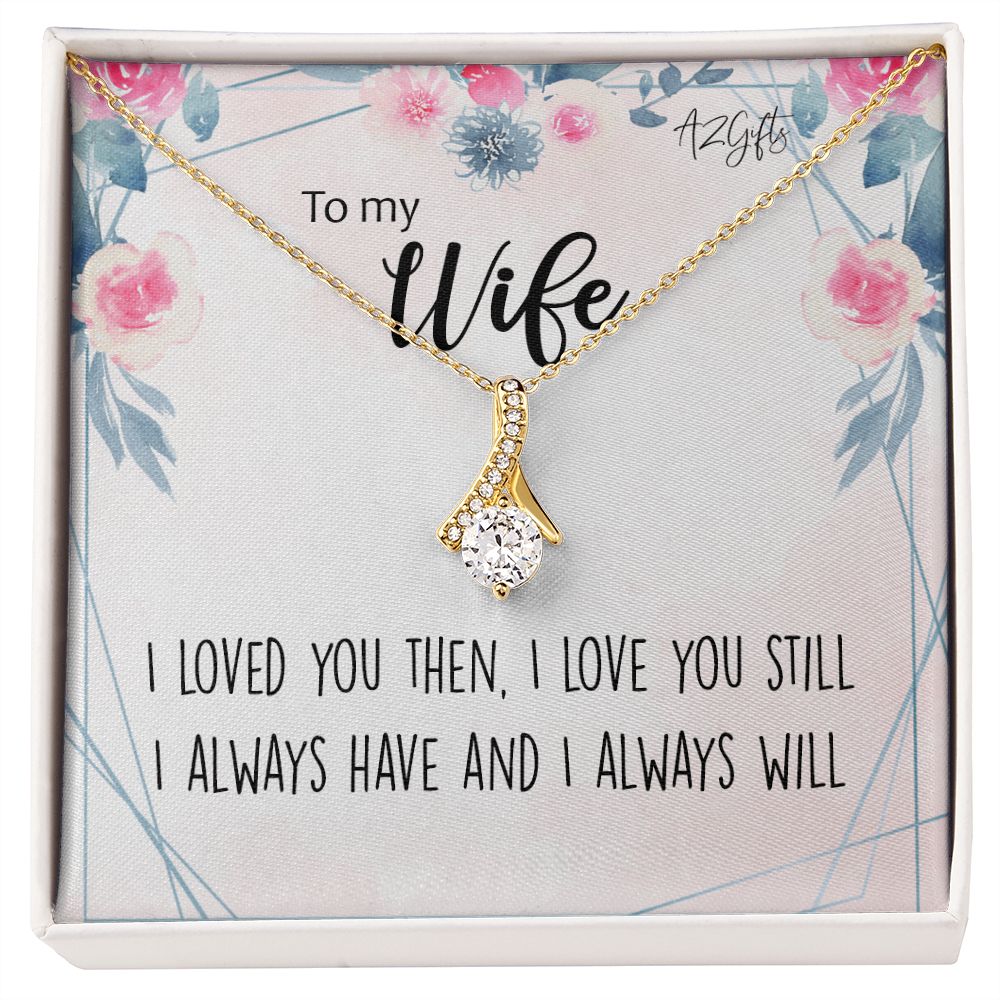 To My Wife Necklace from Husband, Personalized Necklace for Women, Luxury Necklace for Wife from Man Men, Wedding Anniversary Present For Wife, Beautiful Wife Jewelry Christmas Birthday Gifts For Wife2 Alluring Beauty Necklace