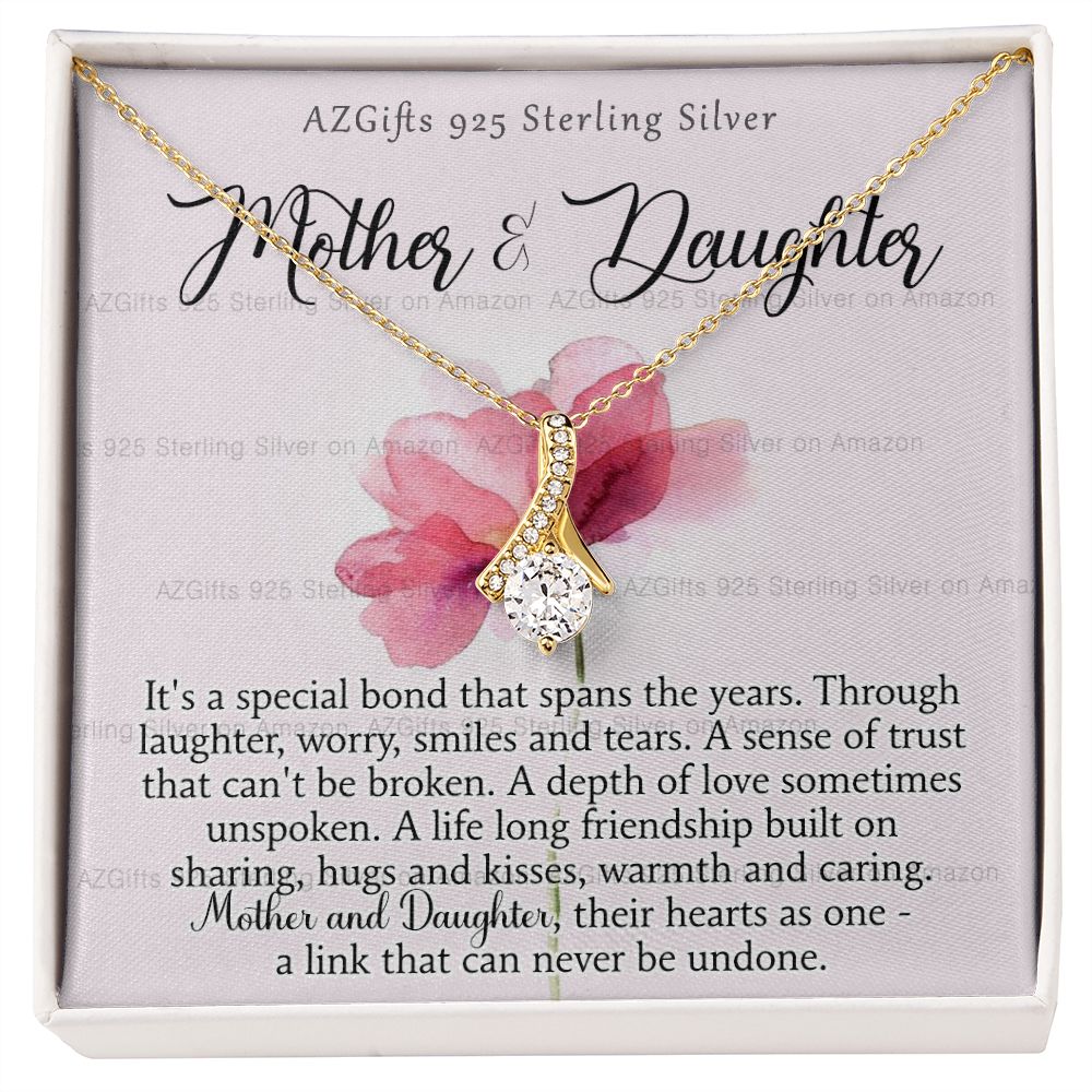 Mother Daughter Necklace with Message Card Mother Daughter Gift Mom Birthday Gift Necklace for Mom from Daughter Gift Birthday Gift for Mom Daughter Gift from Mom 301 Alluring Beauty Necklace