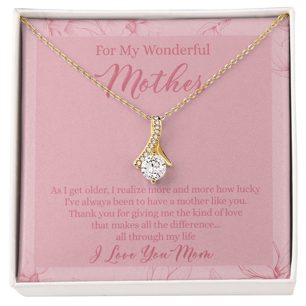 To My Wonderful Mother Necklace Message Card, Gift Box for Mom Birthday Gift From Daughter Mothers Day Necklace for Mom Gift From Daughter Mom Gifts For Wedding Mom Thank You Gift For Mom Alluring Beauty Necklace