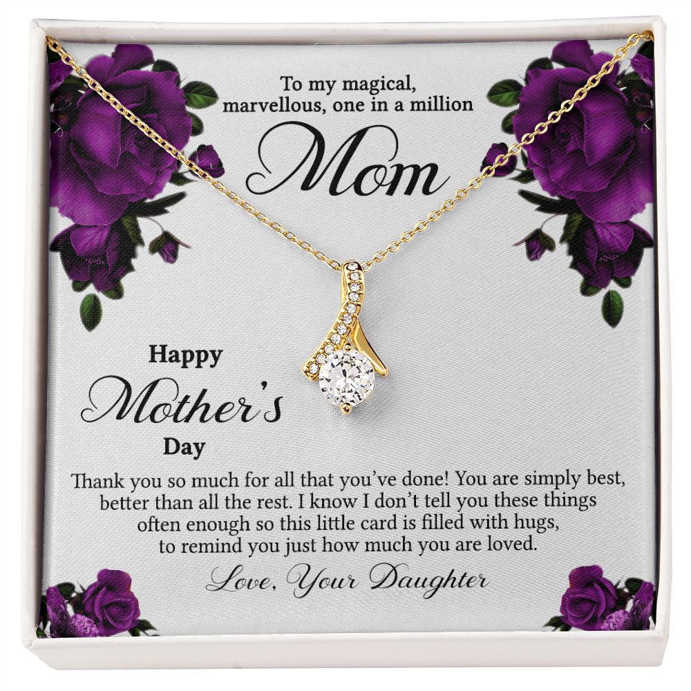 Mom Necklace Gifts for Mom from Daughter to Mom Gifts for Mothers Day from Daughter, To My Mom Necklace from Daughter to Mom Birthday Gifts Necklace with Message Card and Gift Box3 Alluring Beauty Necklace