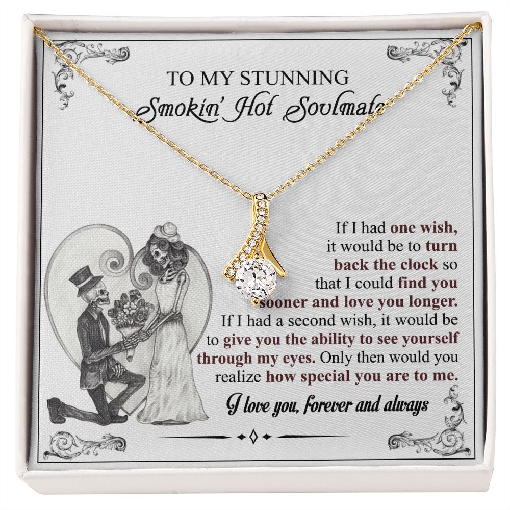 To My Soulmate Necklace for Women Birthday Valentines Day Jewelry Gifts For My Wife with Message Card Box Personalized Gift Present Pendant for Future Wife Soulmate Girlfriend Love 6 Alluring Beauty Necklace