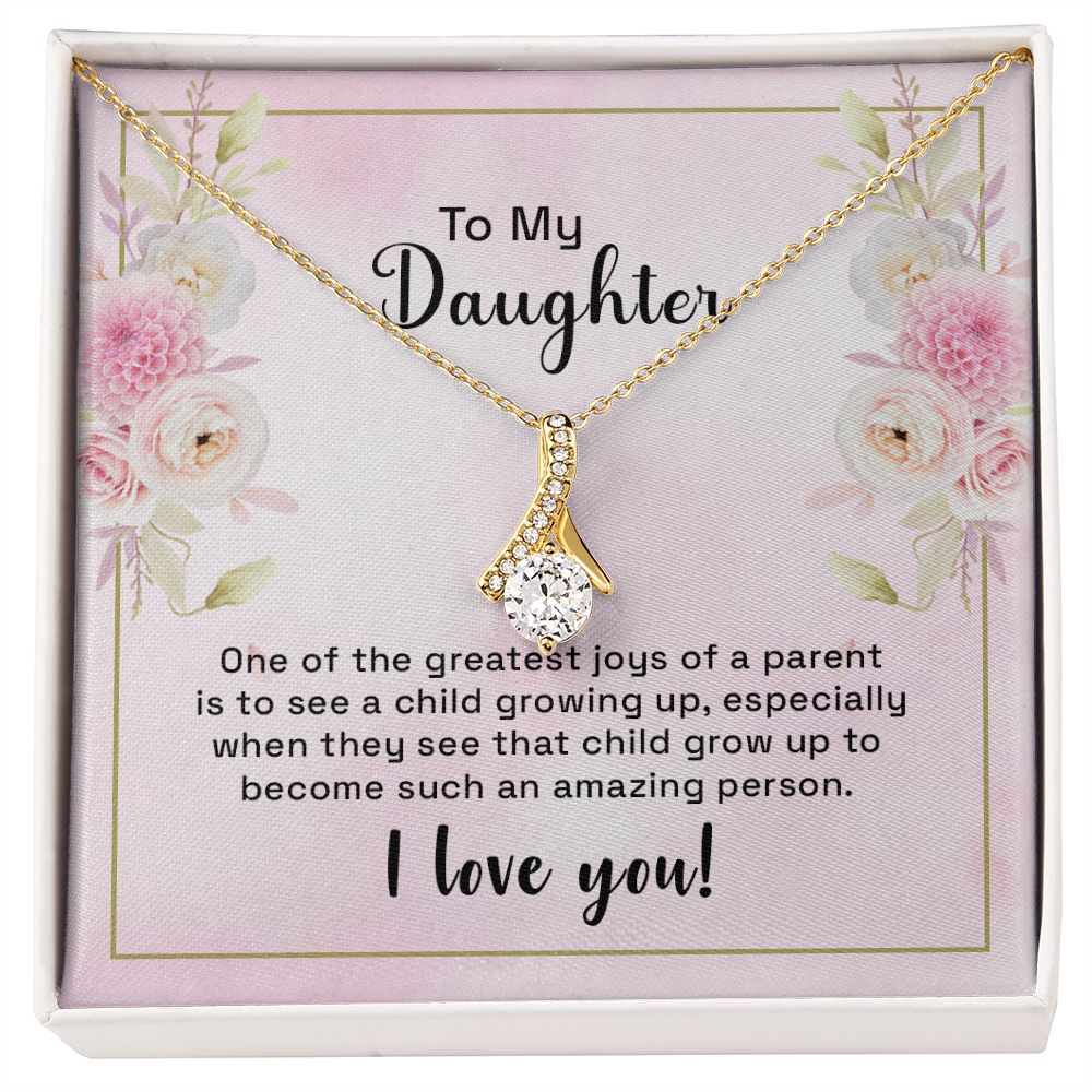 Mother and Daughter Necklace for Girls, To My Daughter Gift Necklace from Mom, Birthday Christmas Gift Graduation Gifts for Daughters, Jewelry Pendant Present for Daughter, Mother Daughter Gift 44 Alluring Beauty Necklace
