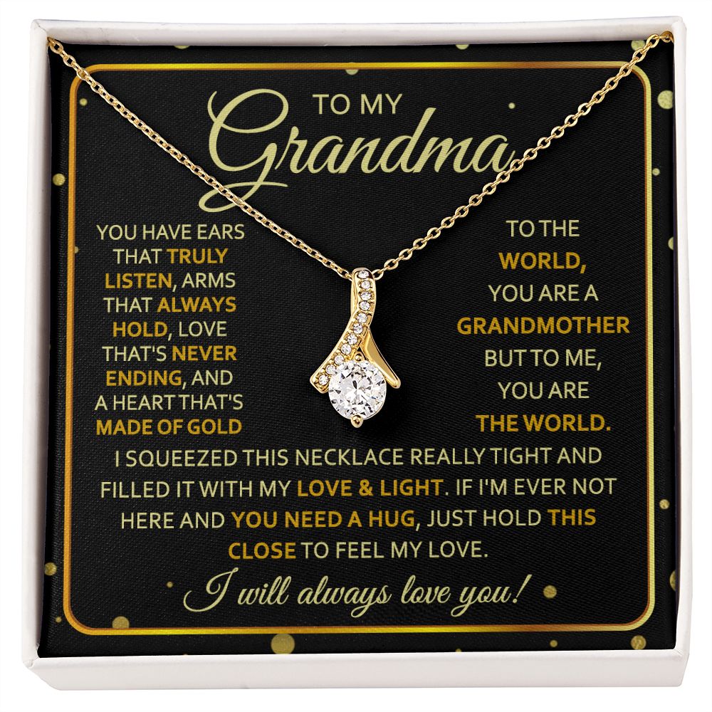To My Grandma Necklace, Gift for Grandmother Necklace, Mothers Day Gift For Grandma Nana, Grandma Jewelry From Grandchildren GrandKids , Jewelry Box Gift For Grandma Grandmother7 Alluring Beauty Necklace
