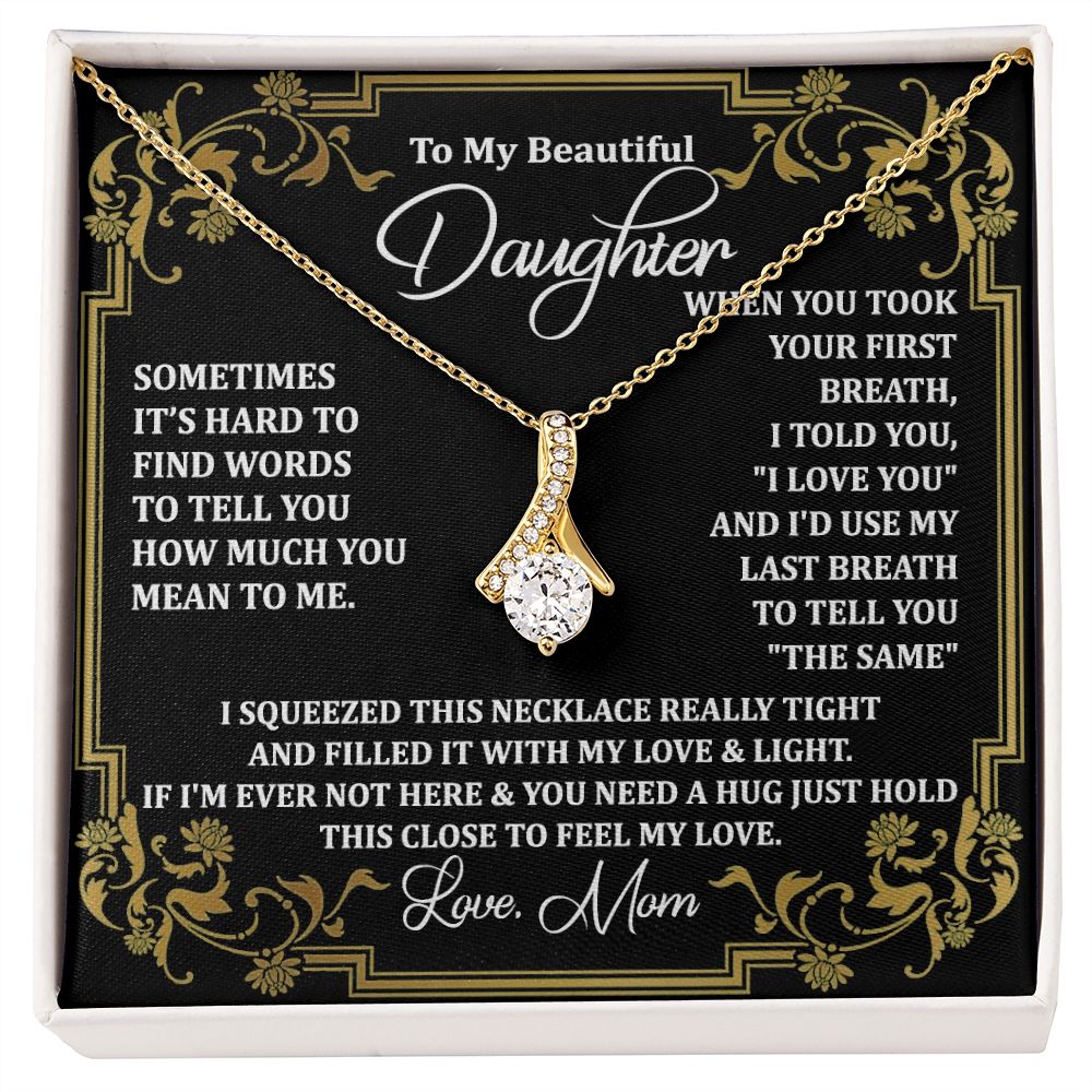 Mother Daughter Gift Ideas, To My Daughter Gift Necklace from Mom, Jewelry Pendant Present for Daughter, Birthday Christmas Gift Graduation Gifts for Daughters, Mother and Daughter Necklace 2134 Alluring Beauty Necklace