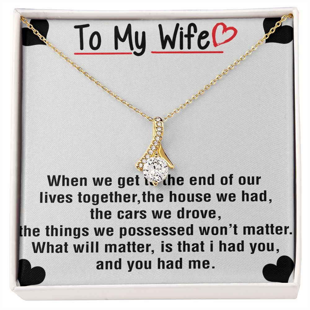 To My Wife Necklace from Husband, Personalized Necklace for Women, Luxury Necklace for Wife from Man Men, Wedding Anniversary Present For Wife, Beautiful Wife Jewelry Christmas Birthday Gift For Wife25 Alluring Beauty Necklace