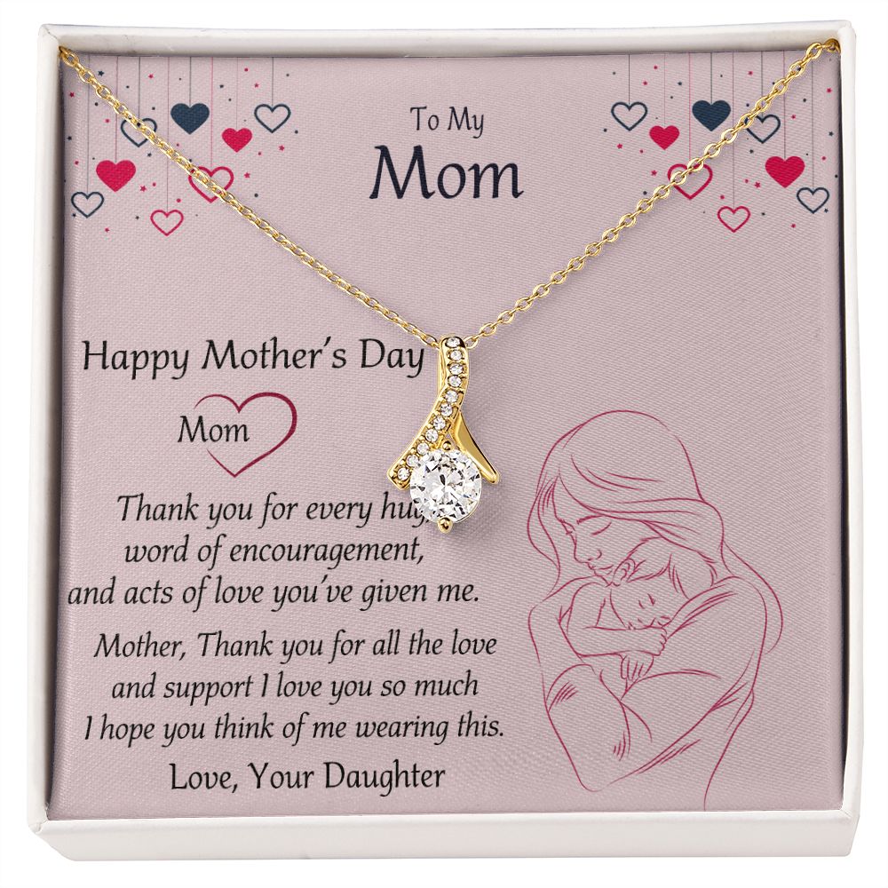 Mom Necklace Gifts for Mom from Daughter to Mom Gifts for Mothers Day from Daughter, To My Mom Necklace from Daughter to Mom Birthday Gifts Necklace with Message Card and Gift Box10 Alluring Beauty Necklace