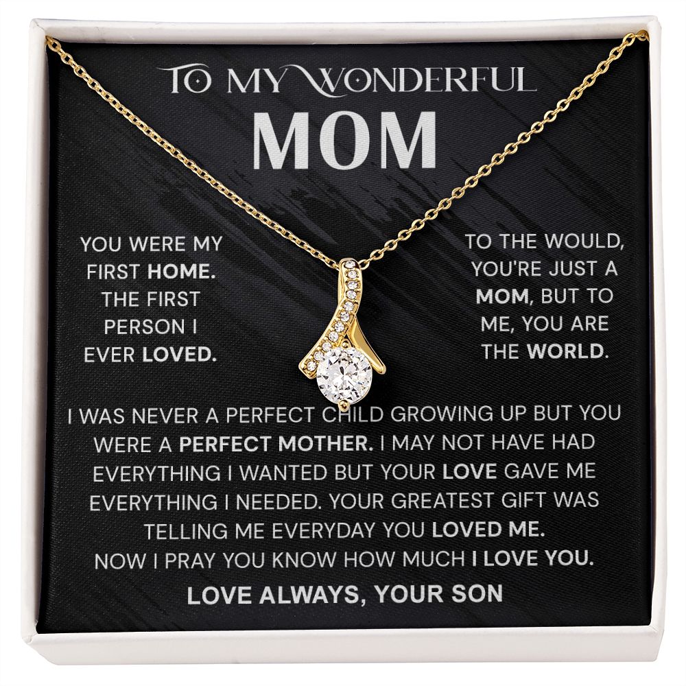 To My Wonderful Mom Necklace, Mom From Son Gift, Gift for Mother's Day From Son, Gift for Mom, Mother Gift from Son Necklace, Son to Mom Gifts, Mom gifts, Mothers Day Gift From Son Alluring Beauty Necklace