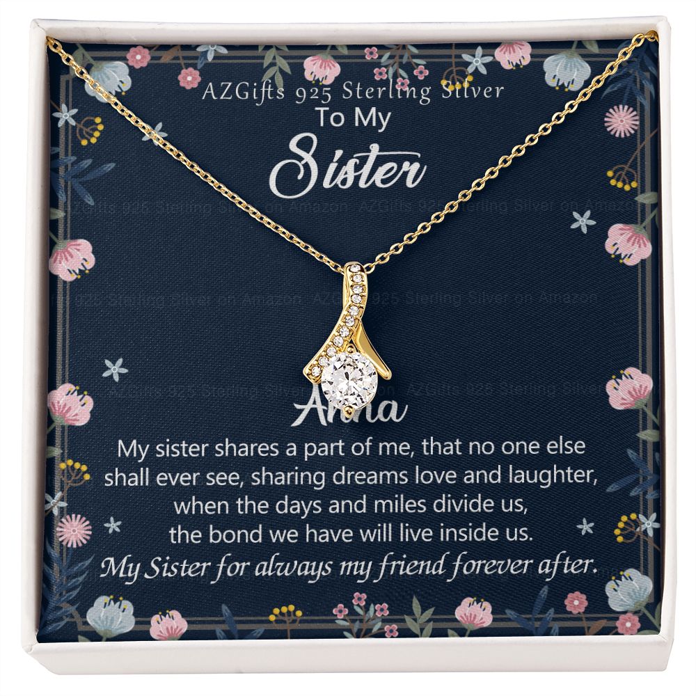 To My Sister Necklace, Pendant Inspirational Jewelry for Women Teen Girl, Keepsake Family and Friendship Gifts, Gift for Sisters, Necklace for Sisters, Sisters Jewelry 301 Alluring Beauty Necklace