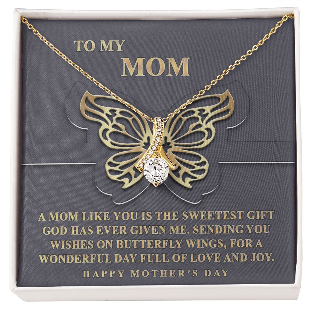 To My Mom Necklace, Gift For Mom, Mother's Day Gift from Daughter, Mom Jewelry Gift for Mothers Day, Birthday Gift for Mother, Moms Gift from Daughter Son, Necklace for Mom Mother 12 Alluring Beauty Necklace